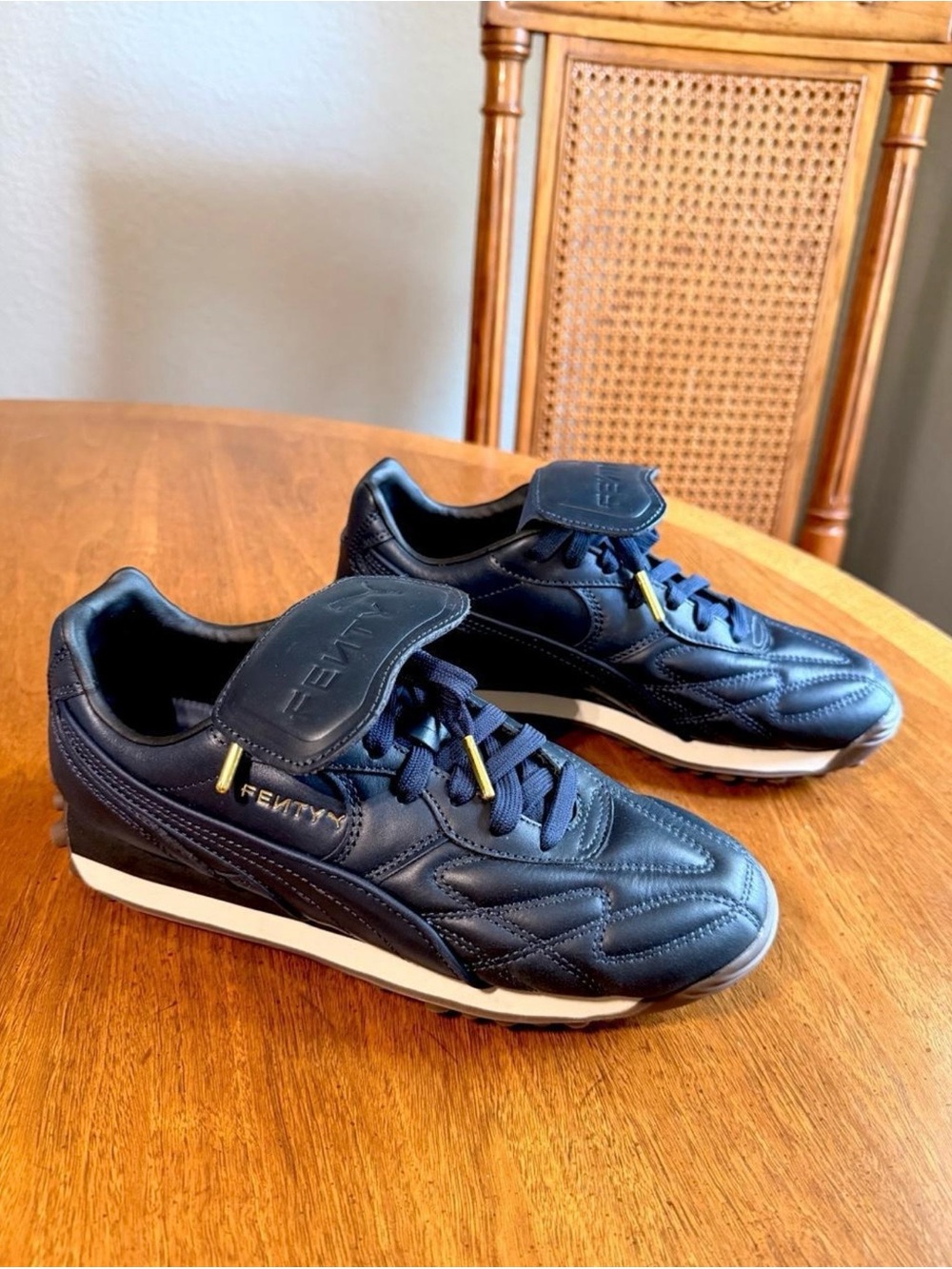 PUMA x FENTY Women's Navy Leather Athletic Sneakers Brand New